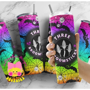 Tree Broomstick Tumbler 20 oz Skinny |Witch rainbow Sublimation Designs, Full Wrap, Digital Downloads