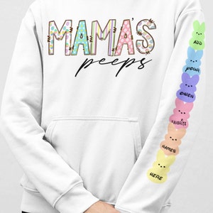 Mama s peeps| Mamas little peeps, add your own hearts and names | Digital download | t-shirt jumper png sublimation easer