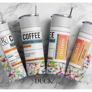 Coffee RX pills tumbler, Fk off, Fukitol Prescription Funny, Sarcasm tumbler, 20oz skinny joke Tumbler Print Tumbler