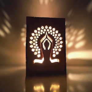 Yoga Holzlaterne, Yoga Lehrer Geschenk, Yoga Geschenkbox, Yoga Licht, Yoga Geschenke für Frauen, Yoga-Kerzenhalter, Yoga-Geschenk Sie
