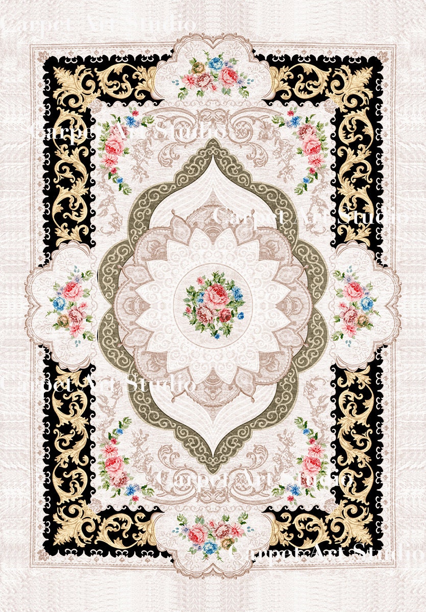 Rose Rug / Instant Download / Ready for Print / Digital Paper / Rug ...