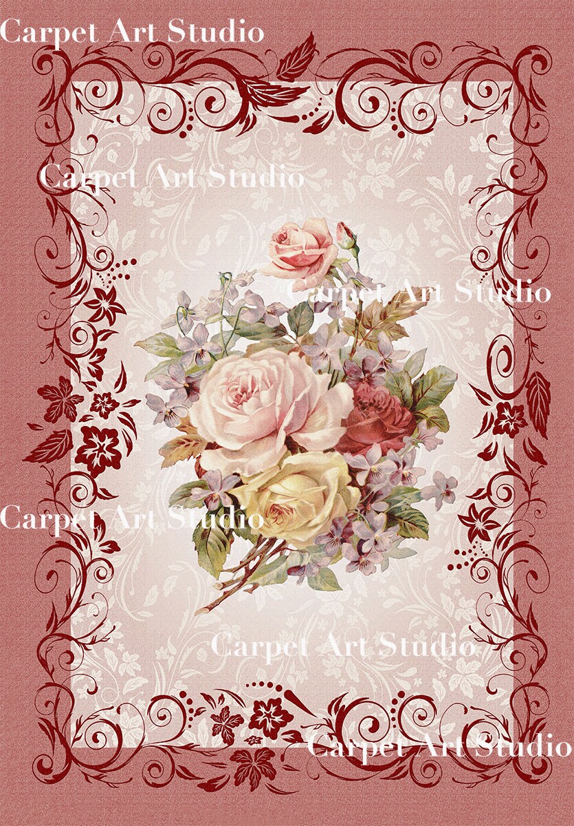Rose Rug / Instant Download / Ready for Print / Digital Paper / Rug ...