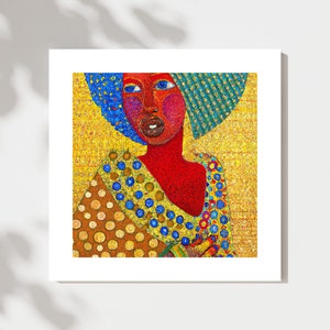 KLIMT Styled DIGITAL PRINT: “African Woman” | High Quality File | Original Design | Expressionist & Contemporary Art | Oil Painting