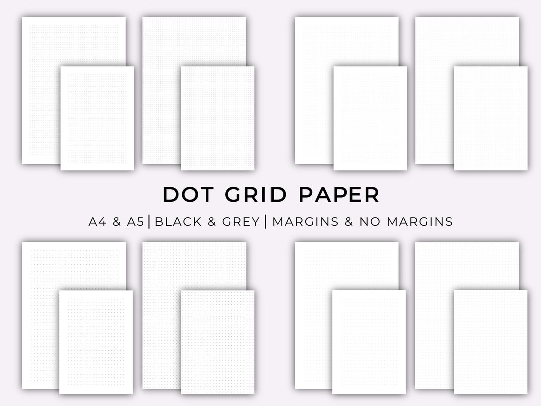 Dot Grid Paper Printable, Bullet Journal Template, Dot Paper, Planner