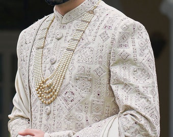 ROYAL GOLDEN SHERWANI Bräutigam, Bräutigam Hochzeitskleid, goldene Sherwani Männer, Bräutigam Hochzeitsoutfit, Männer Sherwani Hochzeit, indisches Bräutigam Kleid