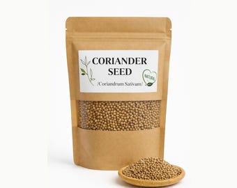 Coriander Seed / Coriandrum Sativum / Dhana Cilantro Fruits /Spices Refill / Whole Spices / Culinary Herb