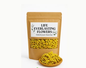 Fleurs éternelles en vrac / Helichrysum Stoechas / Fleurs séchées / Herbes biologiques en vrac