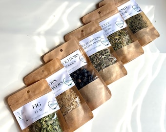 Herbal Tea Sampler: Organic Dried Herbs, Loose Leaf Tea Set of 6