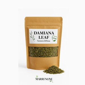 Hoja de Damiana / Turnera Diffusa / Hojas de Damiana Secas Orgánicas / Afrodisíaco