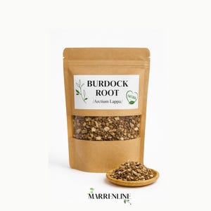 Raíz de bardana / Arctium Lappa / Té de hierbas orgánico de raíz de bardana / Hierbas secas / Té / Cortado y tamizado