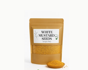 White Mustard Seeds / Sinapis Alba / Mustard Seeds / Organic Dried Herbs / Herbal Tea / Natural / Dried Seeds