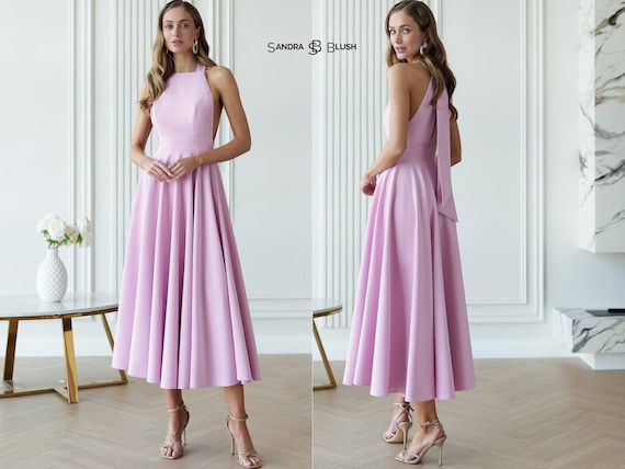 Light Pink Midi Dress, Elegant Birthday Outfit, Open Back Dress With Circle Skirt for Women's Special Celebration or Dinner Party - Etsy Norway Light Pink Midi Dress, Elegant Birthday Outfit, Open Back Dress With Circle Skirt for Women's Special Celebration or Dinner Party - Etsy Norway