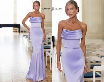 Purple Bridesmaid Dress, Satin Maxi Dress Women, Elegant Off Shoulder Gown, Formal Bridesmaid Dress, Wedding Party Dress