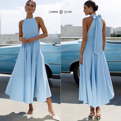 2 piece plus size formal dresses Women's Posoin Button Midi Dress Blue Mist S/M/L/Customize MEAN BLVD Blue Mist / Customize main image 0