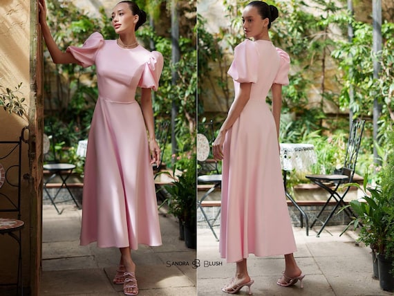 elegant plaid dress Women's Long Sleeve Wedding Guest Dress – Maria & David New York main image 0