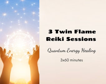 3 Twin Flame Reiki Healing Sessions | 3x60 Minutes | Quantum Spiritual Healing | Twin Flame Journey | Positive Energy Gift