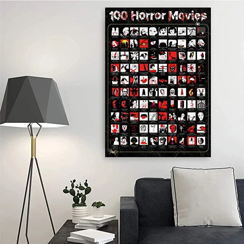 Top 100 Horror Movies Scratch off Posterbucket List and Etsy