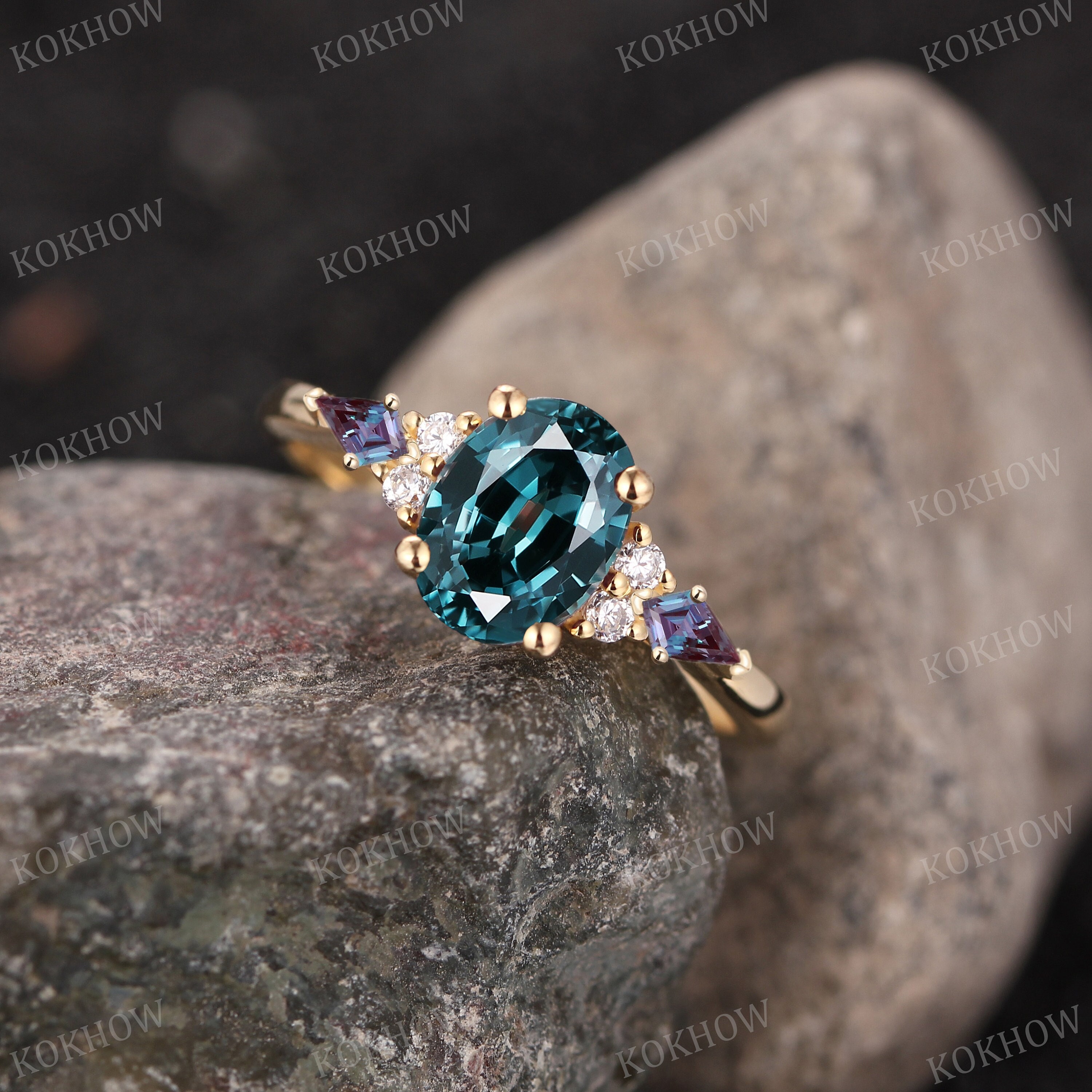 Sapphire engagement rings sale etsy