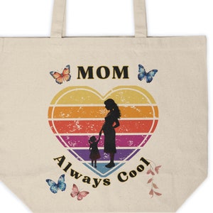 Cabas en toile, cadeau fête des mères toujours cool pour maman, cadeau grand-mère, cadeau pour maman, cadeau maman cool soleil rétro, cartable, cabas du marché