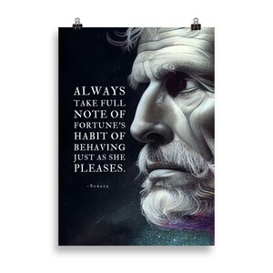 Pósters de Séneca / El hábito de la fortuna / Póster de estoicismo / Arte de Séneca / Citas estoicas / Regalo estoico / Cartas de un estoico / Citas de vida