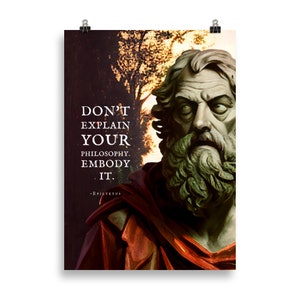 Poster di Epitteto / Non spiegare la tua filosofia / Citazioni di Epitteto / Poster stoico / Discorsi di Epitteto / Citazioni sulla vita / Citazioni famose