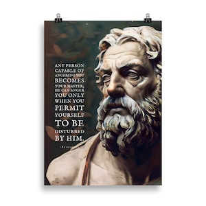 Epictetus Posters | Any Person Capable Of Angering You | Epictetus Quotes | Stoic Poster | Discourses Of Epictetus | Life Quotes