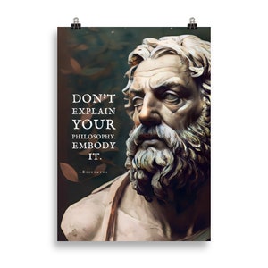 Poster di Epitteto / Non spiegare la tua filosofia / Citazioni di Epitteto / Poster stoico / Discorsi di Epitteto / Citazioni sulla vita / Citazioni famose