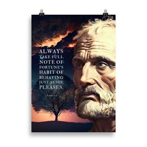 Pósters de Séneca / El hábito de la fortuna / Pósters de Séneca / Arte de Séneca / Citas estoicas / Regalo estoico / Cartas de un estoico / Citas filosóficas