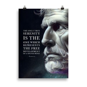 Pósters de Séneca / Serenidad Verdadera / Póster de Estoicismo / Arte de Séneca / Citas Estoicas / Regalo Estoico / Cartas de un Estoico / Citas de Vida