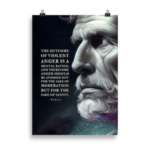 Pósters de Séneca / El resultado de la ira violenta / Póster de estoicismo / Arte de Séneca / Citas estoicas / Regalo estoico / Cartas de un estoico / Citas de vida