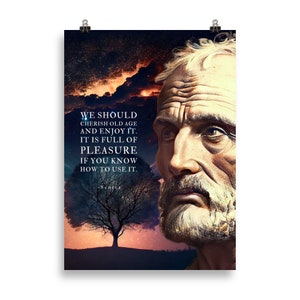 Pósters de Séneca / Apreciar la vejez / Pósters de Séneca / Arte de Séneca / Citas estoicas / Regalo estoico / Cartas de un estoico / Citas filosóficas