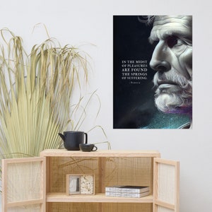 Pósters de Séneca / Las fuentes del sufrimiento / Póster de estoicismo / Arte de Séneca / Citas estoicas / Regalo estoico / Cartas de un estoico / Citas de vida