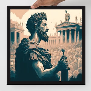 Marcus Aurelius Framed Poster | Premium Luster Photo Paper | Stoicism | Stoic Gifts | Stoic Wall Art | Gifts For Stoics | Aurelius Art