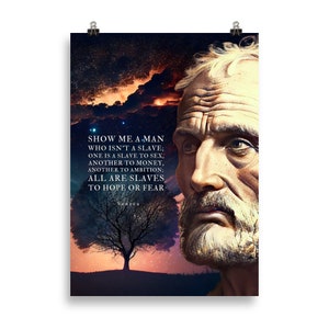 Pósters de Séneca / Esclavos de la esperanza o el miedo / Pósters de Séneca / Arte de Séneca / Citas estoicas / Regalo estoico / Cartas de un estoico