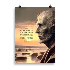 Arrastrando sufrimientos - Póster con cita de Séneca / Arte de Séneca / Citas estoicas / Citas de vida / Cartas de un estoico / Regalos estoicos