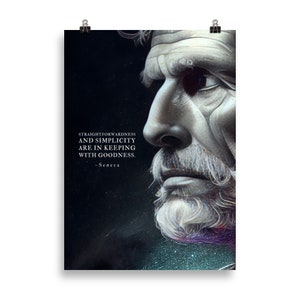 Pósters de Séneca / Sencillez y simplicidad / Póster de estoicismo / Arte de Séneca / Citas estoicas / Regalo estoico / Cartas de un estoico