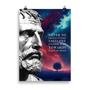 Arte mural con cita de Séneca / Paz mental / Pósters de Séneca / Arte de Séneca / Cita estoica / Regalos estoicos / Cartas de un estoico / Cita filosófica