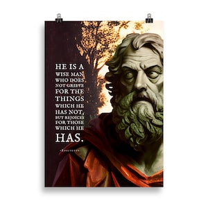 Epictetus Posters | A Wise Man | Epictetus Quotes | Stoic Poster | Discourses Of Epictetus | Life Quotes | Famous Quotes