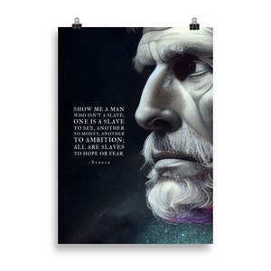 Pósters de Séneca / Esclavos de la esperanza o el miedo / Póster de estoicismo / Arte de Séneca / Citas estoicas / Regalo estoico / Cartas de un estoico / Citas de vida