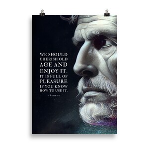 Pósters de Séneca / Apreciar la vejez / Póster de estoicismo / Arte de Séneca / Citas estoicas / Regalo estoico / Cartas de un estoico / Citas de vida