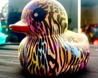 LED light up giant rubber duck-Animal print-6 inch-batteries and remote included.