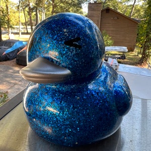 LED light up giant rubber duck-NEW GLITTER series-7 inch-batteries included