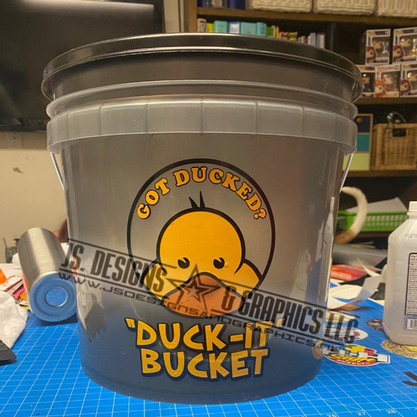 The original "DUCK-IT" Bucket-BUCKETONLY-no ducks included-Grey Transparent