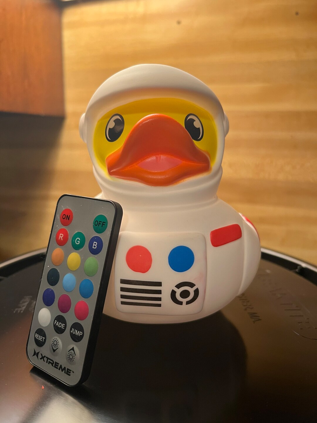 LED Light up Giant Rubber Duckastronaut5.5 Inchbatteries and Remote