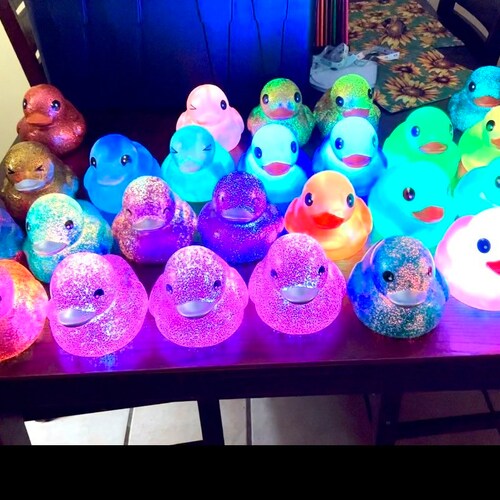 LED Light up Giant Rubber Duckneon Series7 Inchbatteries Etsy
