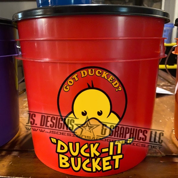 The Red "DUCK-IT" Bucket-30 pre-tagged ducks included