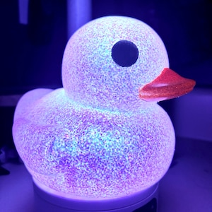 NEW! Pastel Glitter series LED light up giant rubber duck-6 inch-batteries & remote included