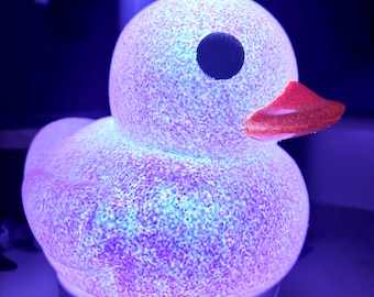 NEW! Pastel Glitter series LED light up giant rubber duck-6 inch-batteries & remote included