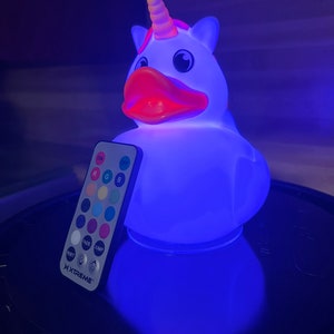 LED light up giant rubber duck- UNICORN-5.5 inch-batteries and remote included