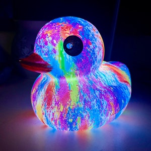 LED light up giant rubber duck-Tie-Dye-6 inch-batteries and remote included.